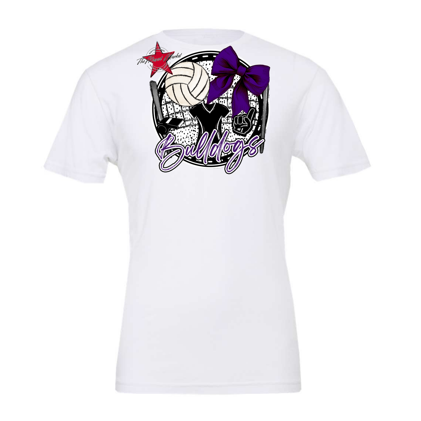 Bulldogs Circle Volleyball Design-Purple