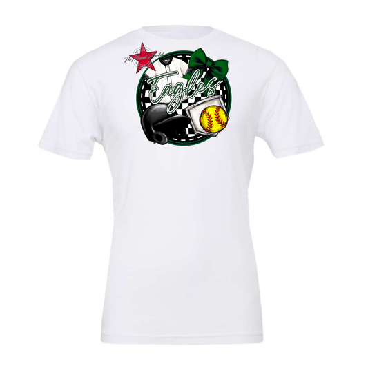 Eagles Circle Softball Design-Green