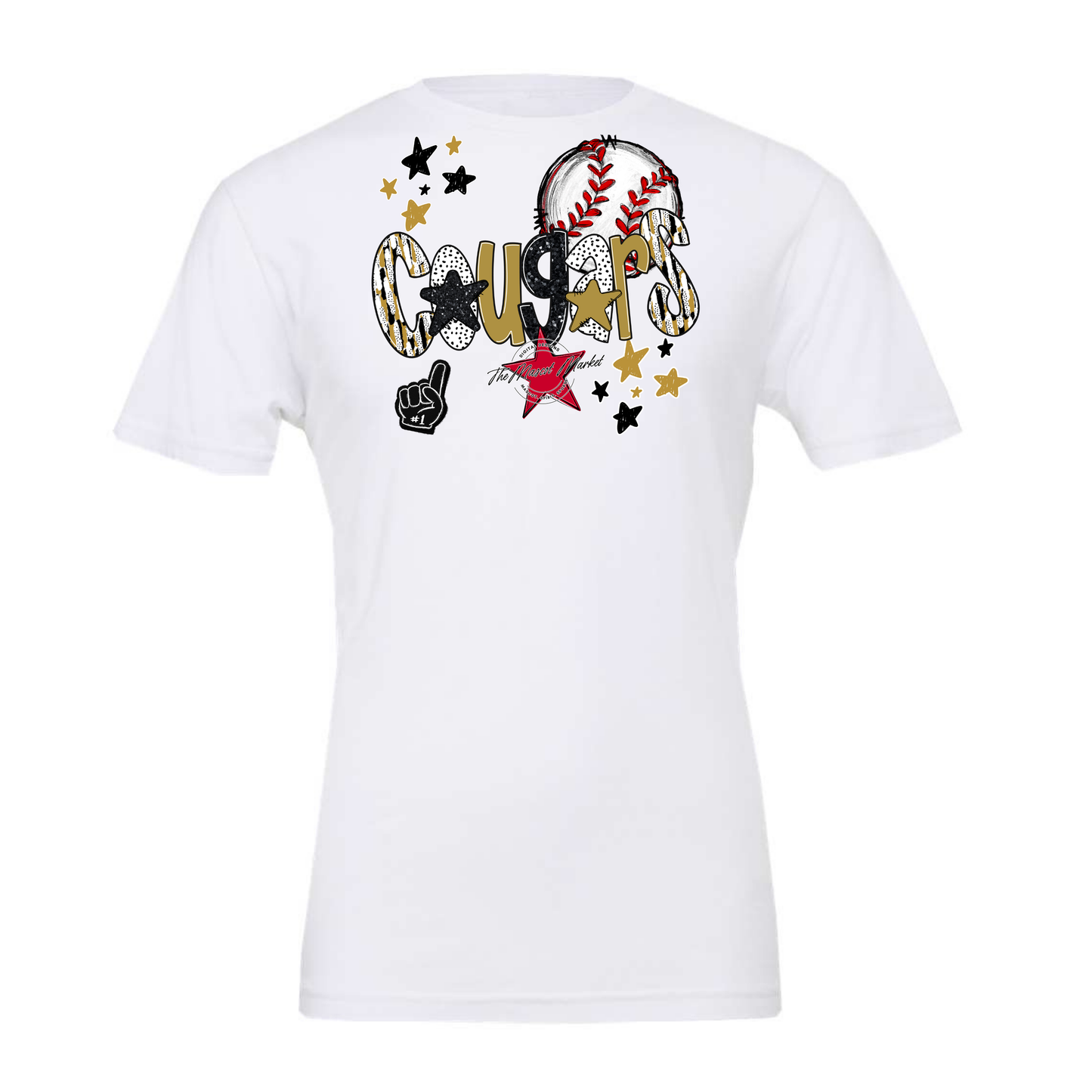 Cougars Baseball Scrape-Gold