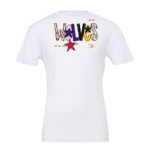 Wolves Brushstroke Alpha w Arrows-Purple-Yellow