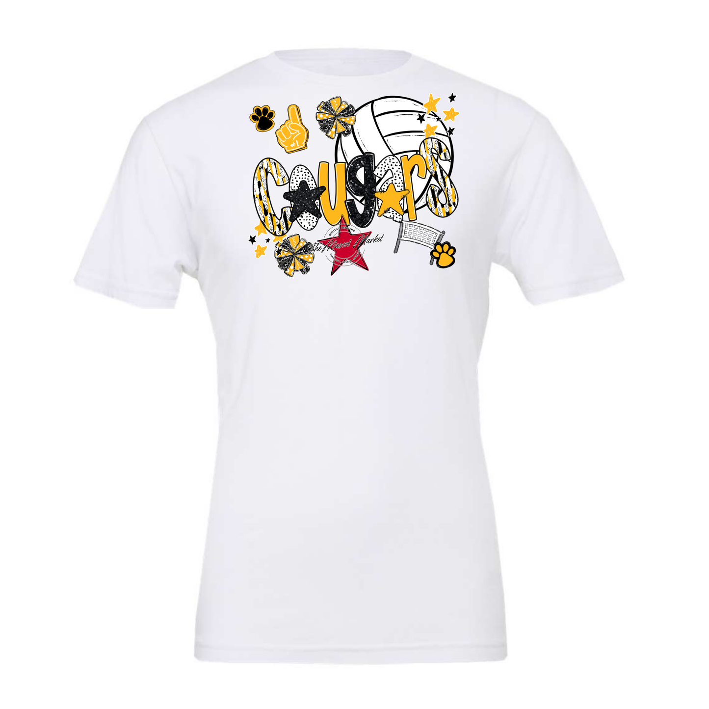 Cougars Volleyball Scrape-Yellow