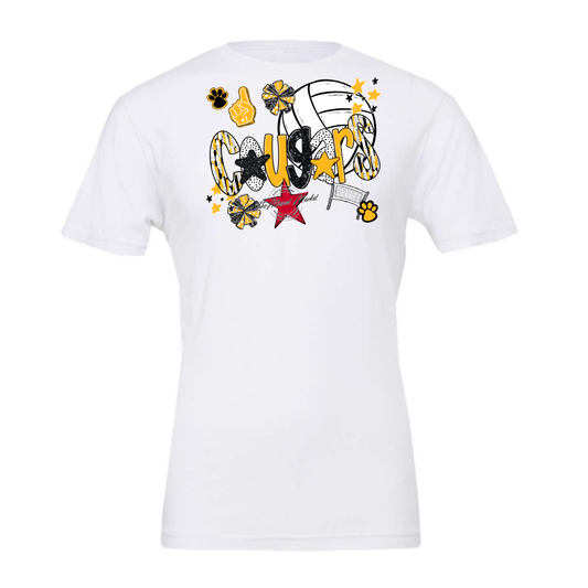 Cougars Volleyball Scrape-Yellow