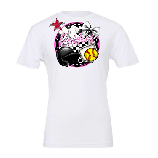 Raiders Circle Softball Design-Baby Pink
