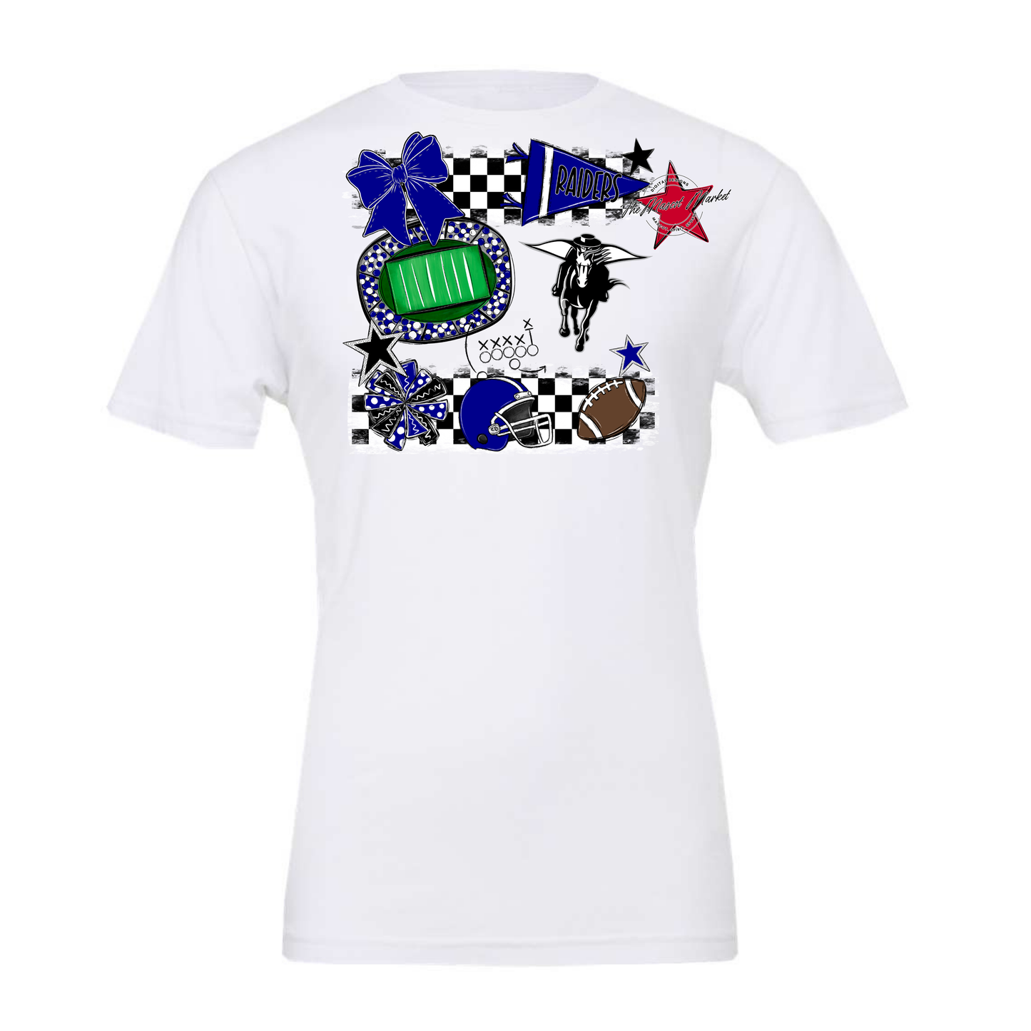 Raiders Checkers Mascot Spirit Design-Blue