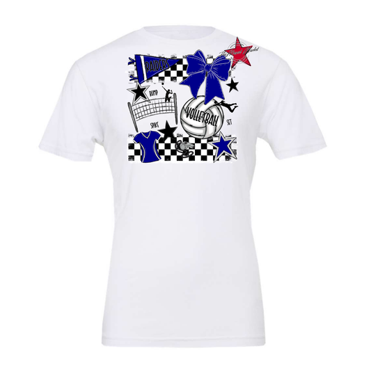 Raiders Volleyball Checkers Design-Blue