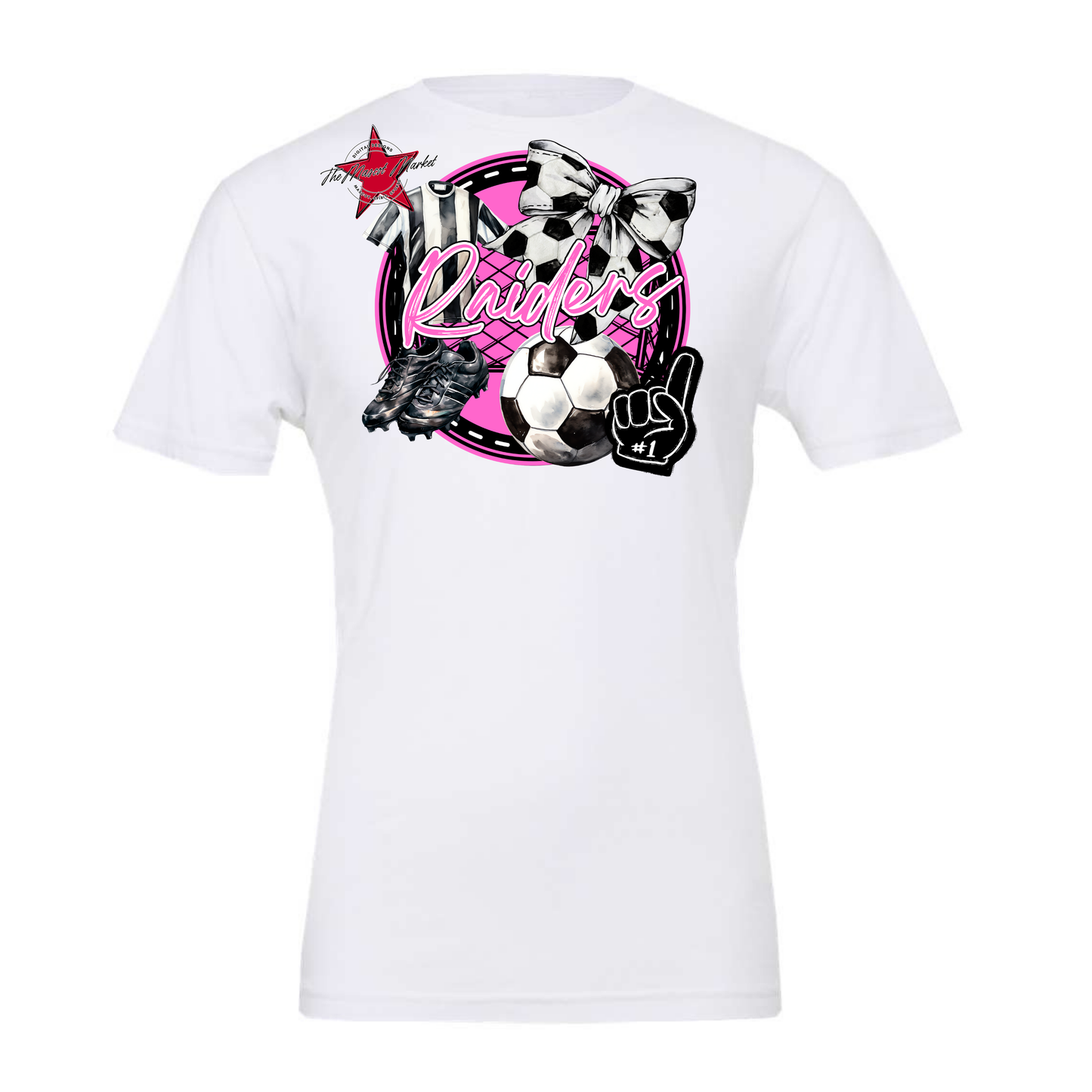 Raiders Circle Soccer Design-Baby Pink