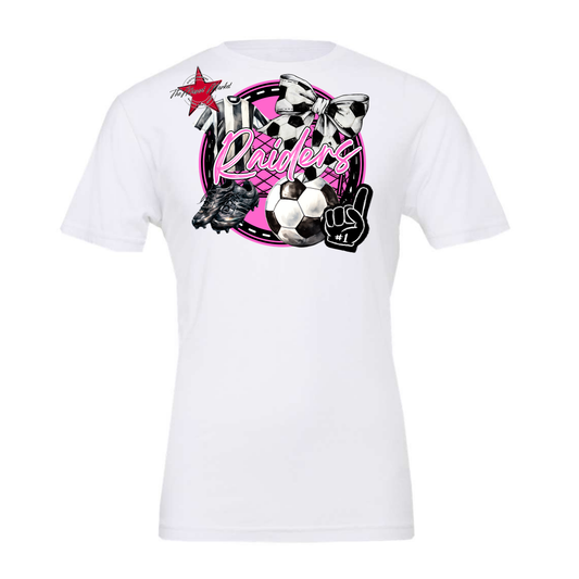Raiders Circle Soccer Design-Baby Pink
