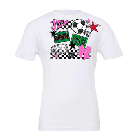 Hornets Checkers Soccer Spirit Design-Baby Pink