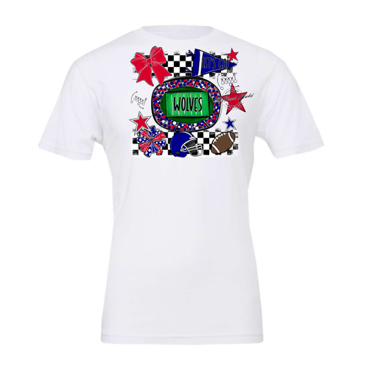 Wolves Checkers Spirit Design-Blue-Red