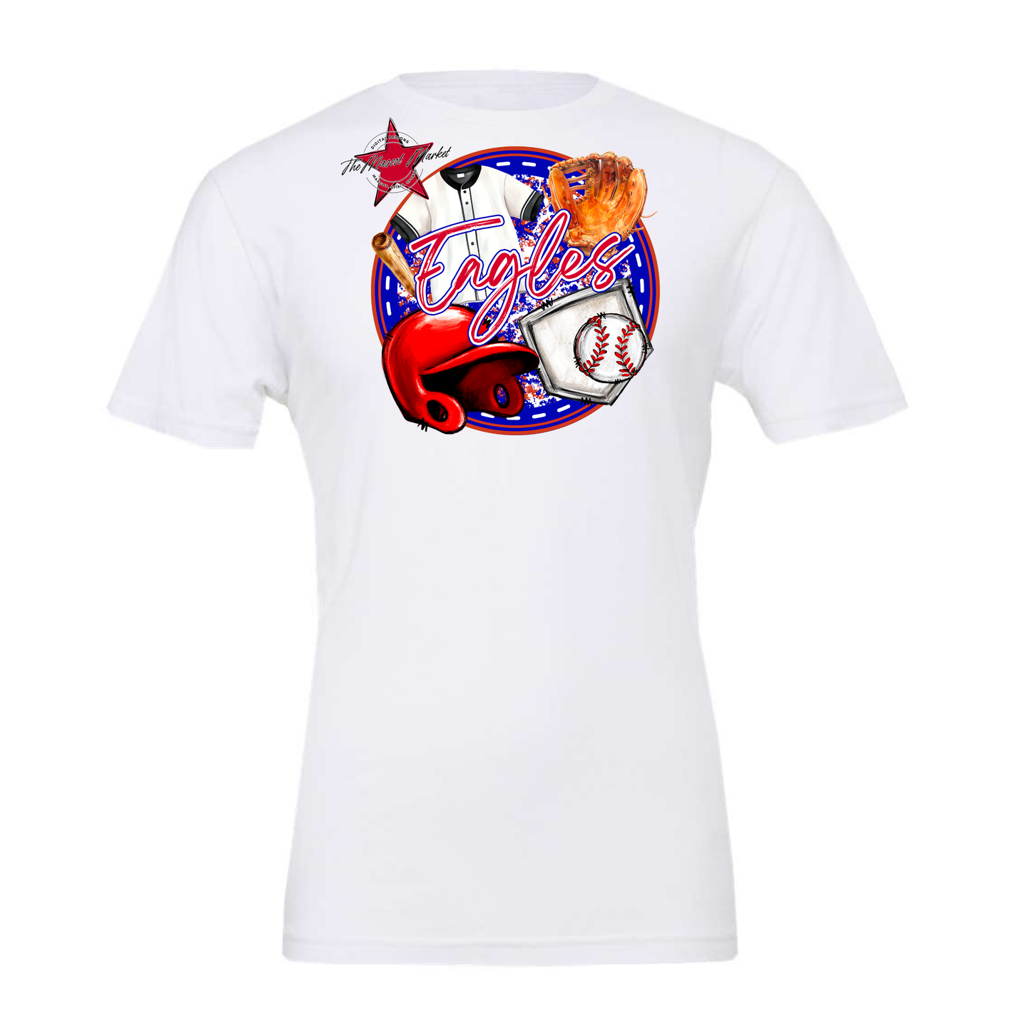 Eagles Circle Baseball Design-Blue-Red
