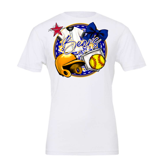 Bears Circle Softball Design-Blue-Yellow