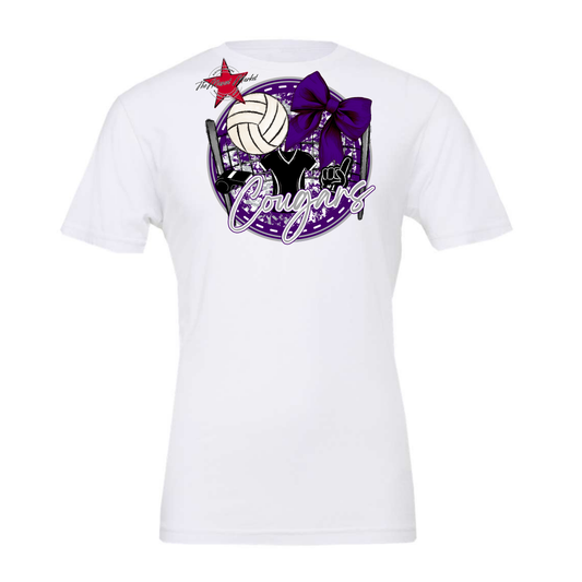 Cougars Circle Volleyball Design-Purple-Grey