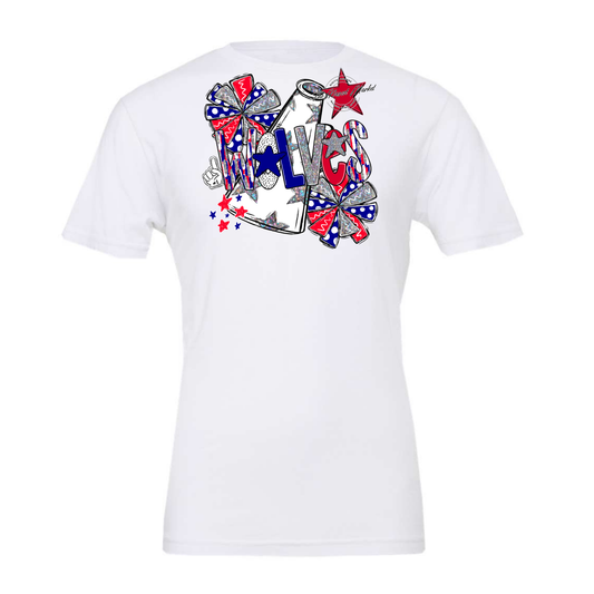 Wolves Cheer Megaphone Scrape-Blue-Red