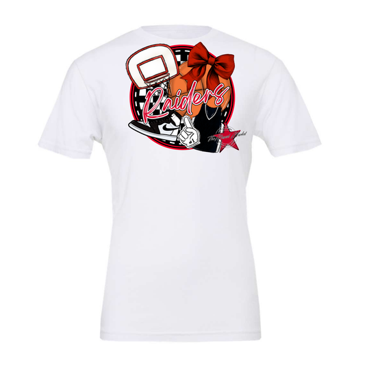 Raiders Circle Basketball Design-Red