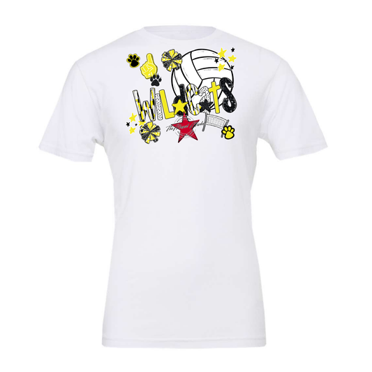 Wildcats Volleyball Scrape-Bright Yellow