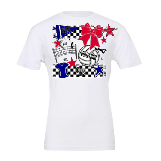 Bears Volleyball Checkers Design-Blue-Red