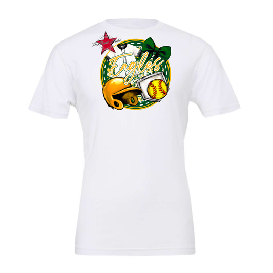Eagles Circle Softball Design-Green-Yellow