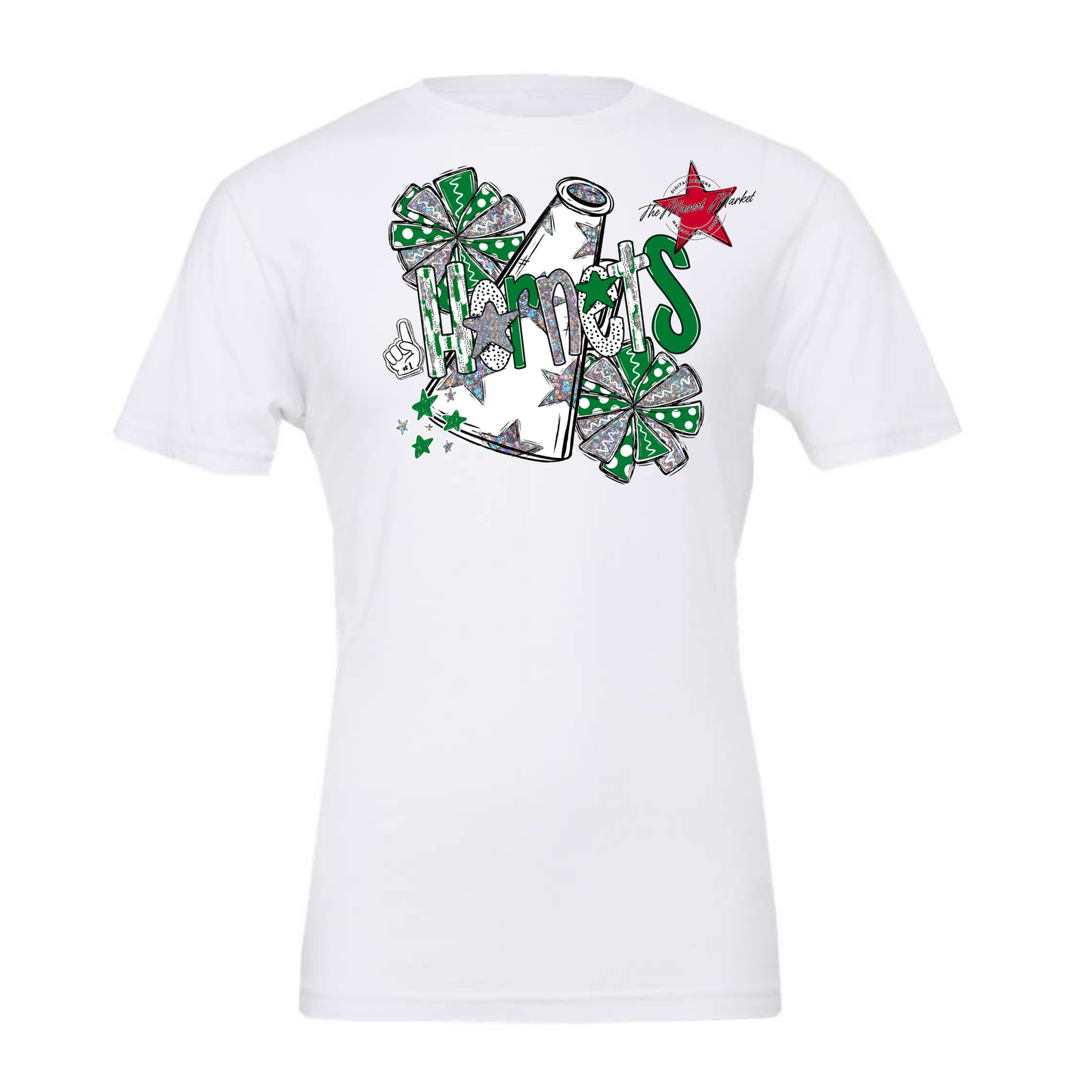 Hornets Cheer Megaphone Scrape-Kelly Green