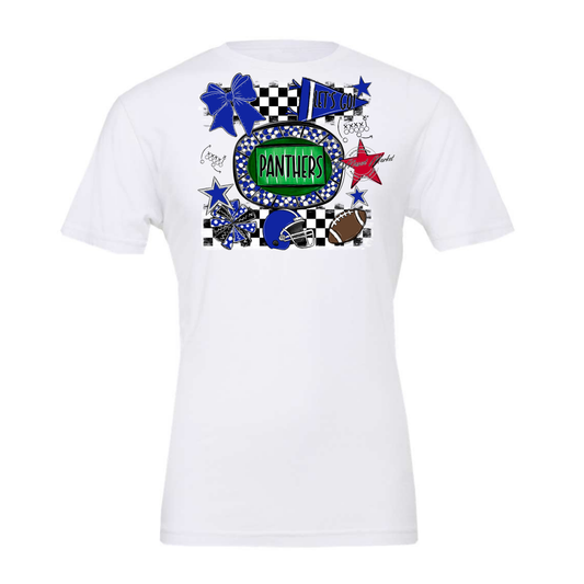 Panthers Checkers Spirit Design-Royal Blue