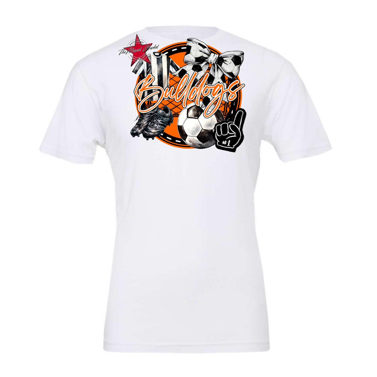 Bulldogs Circle Soccer Design-Orange