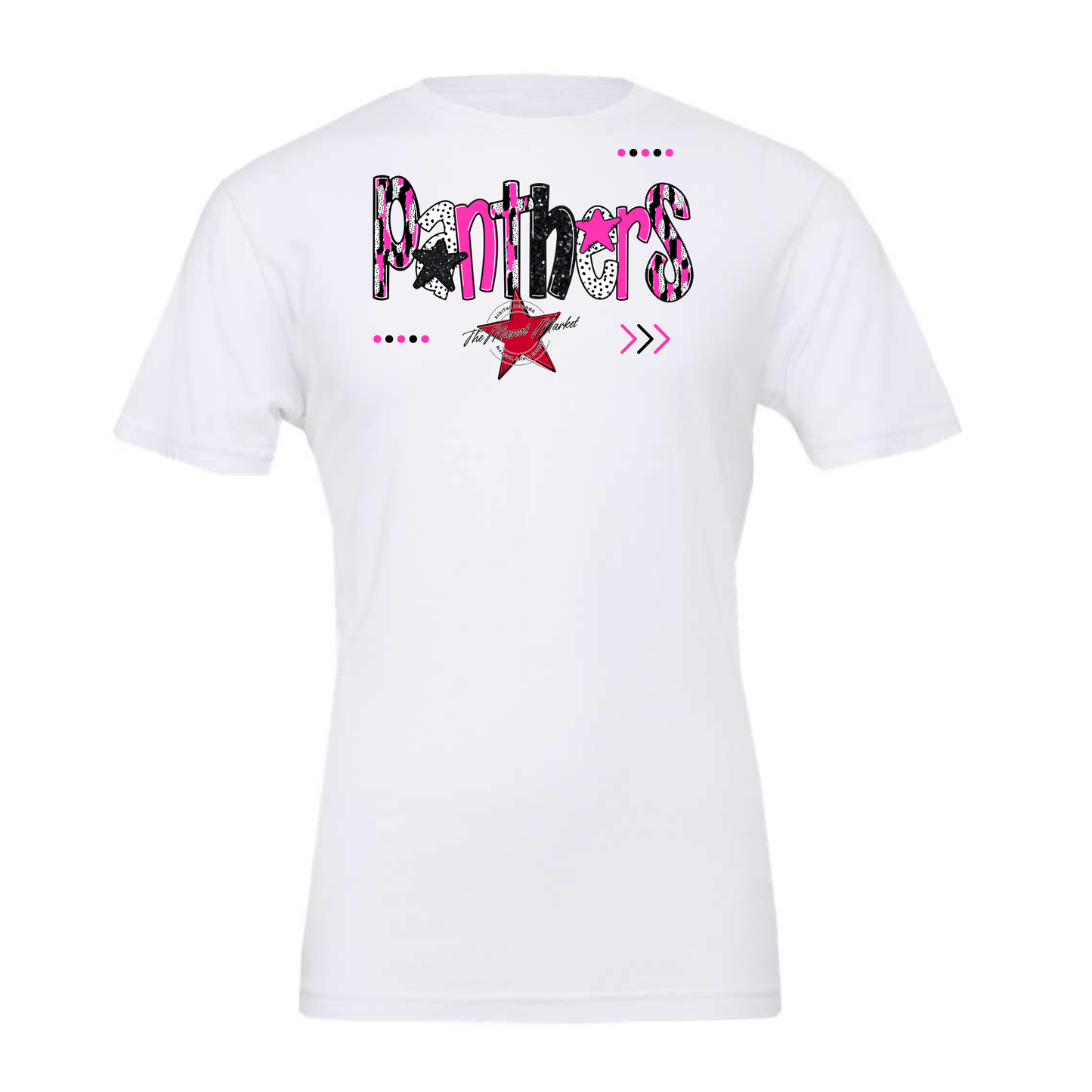 Panthers Brushstroke Alpha w Arrows-Pink