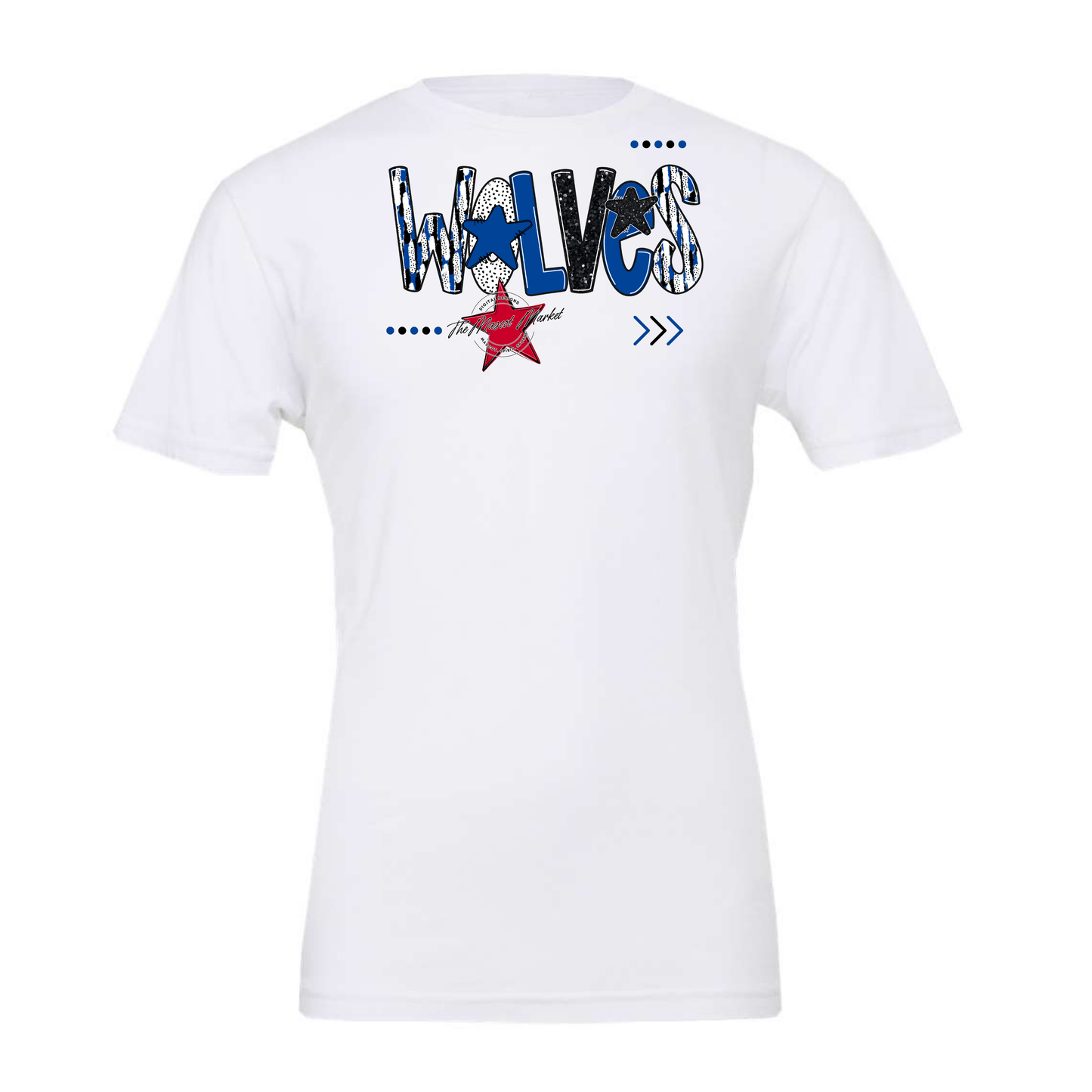 Wolves Brushstroke Alpha w Arrows-Off Blue