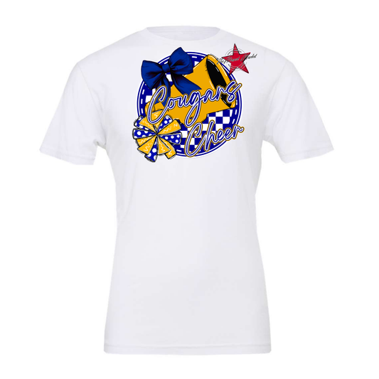 Cougars Circle Cheer Design-Blue-Yellow