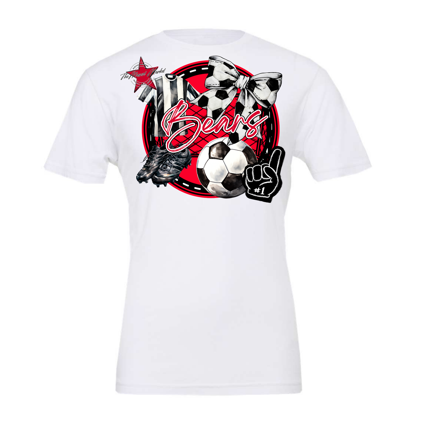 Bears Circle Soccer Design-Red