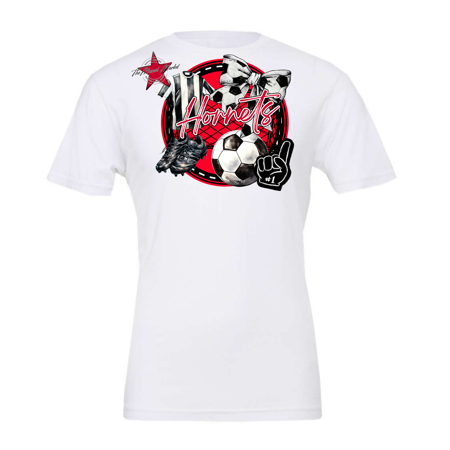 Hornets Circle Soccer Design-Red