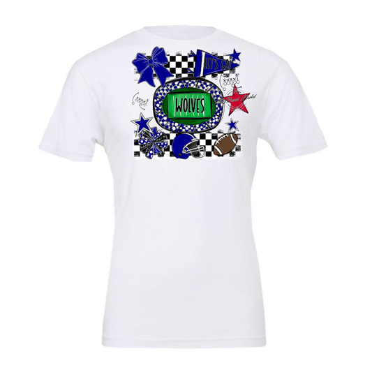 Wolves Checkers Spirit Design-Blue