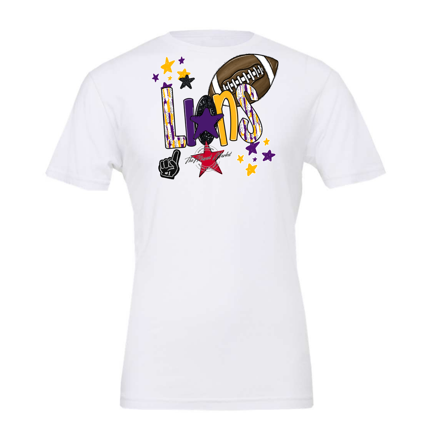 Lions Football Scrape-Purple-Yellow