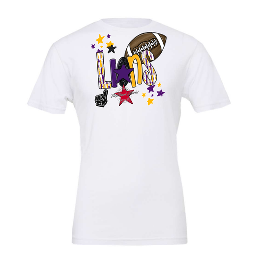 Lions Football Scrape-Purple-Yellow