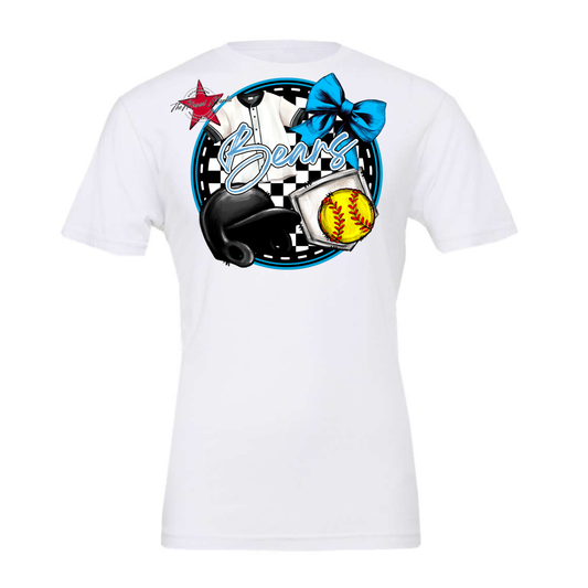 Bears Circle Softball Design-Carolina Blue