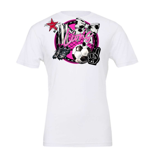 Lions Circle Soccer Design-Pink