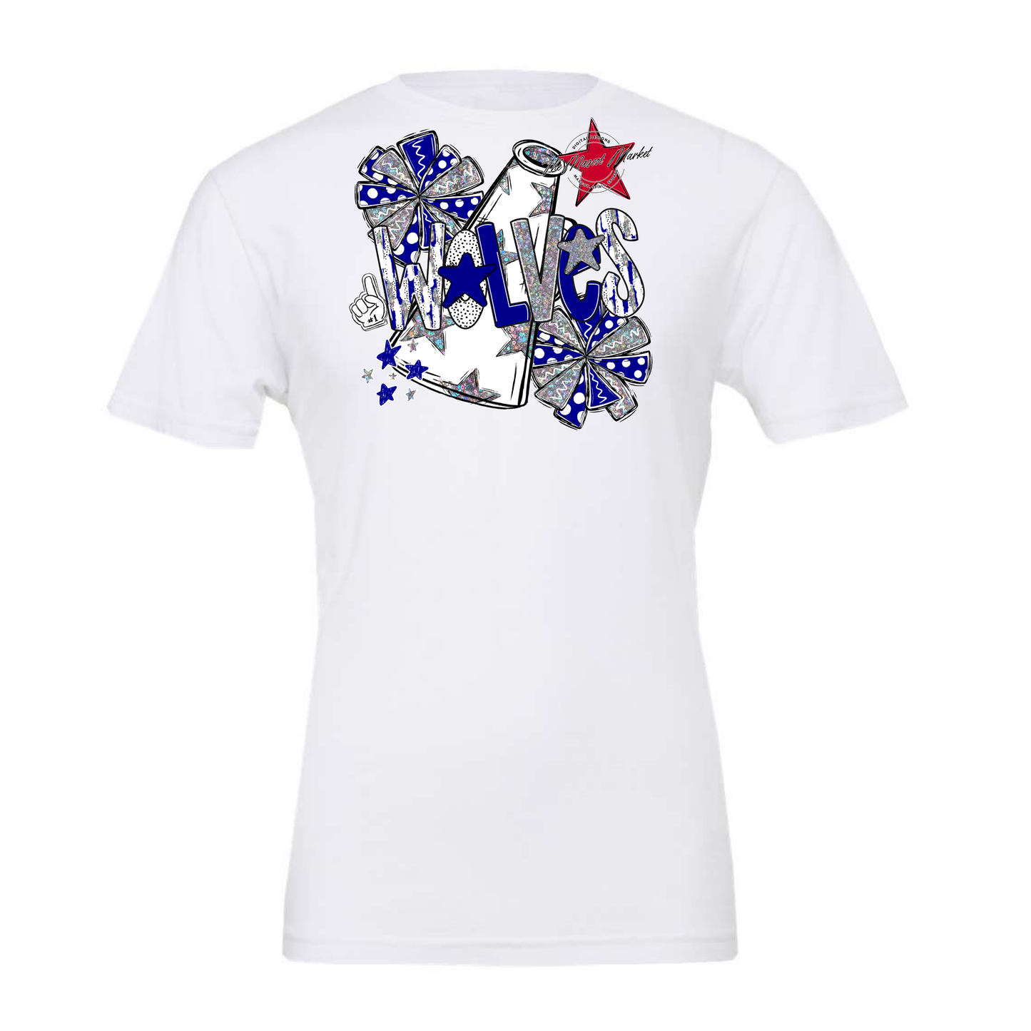 Wolves Cheer Megaphone Scrape-Royal Blue