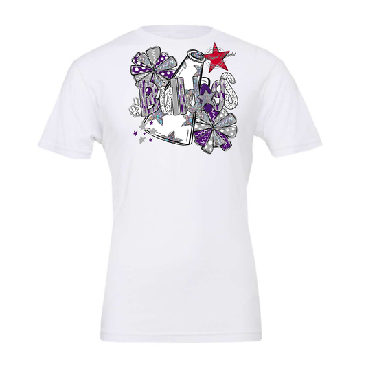 Bulldogs Cheer Megaphone Scrape-Purple-Grey