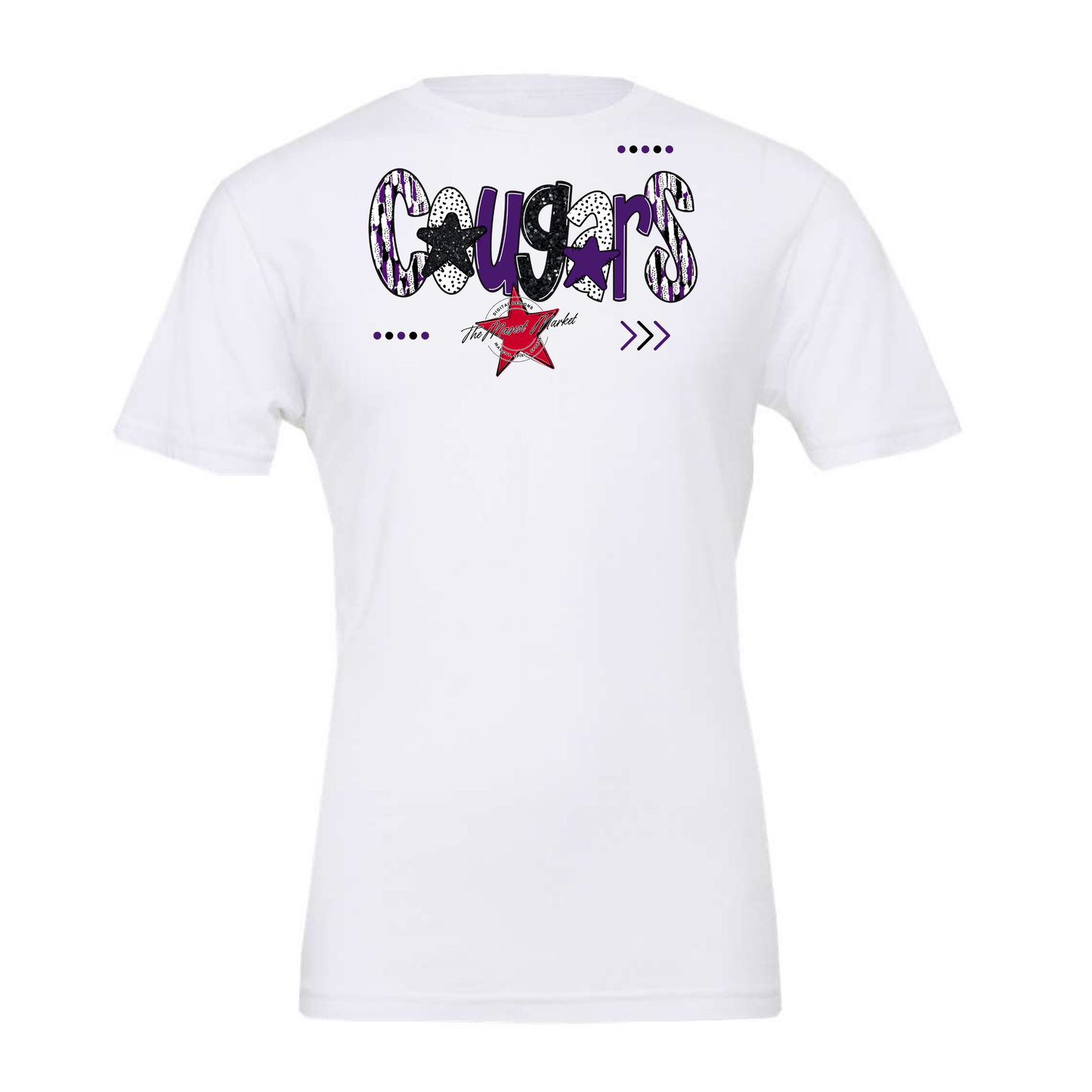 Cougars Brushstroke Alpha w Arrows-Purple