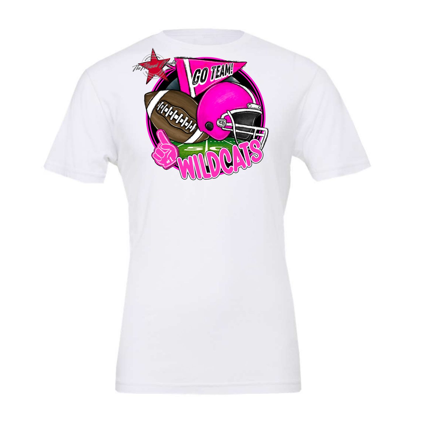 Wildcats Circle Football Design-Pink