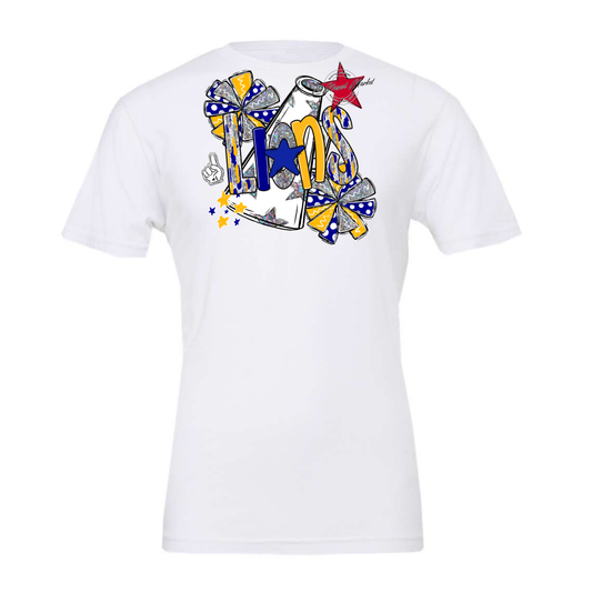 Lions Cheer Megaphone Scrape-Blue-Yellow