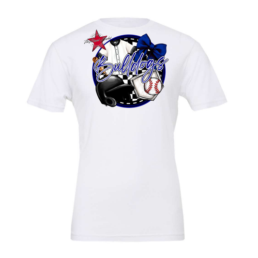 Bulldogs Circle Baseball Design-Blue