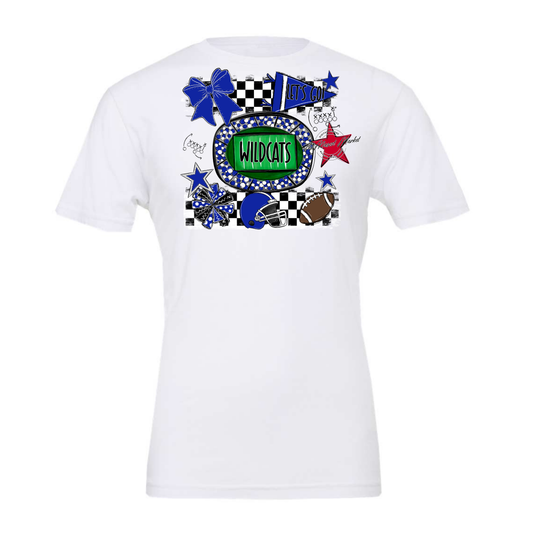 Wildcats Checkers Spirit Design-Royal Blue