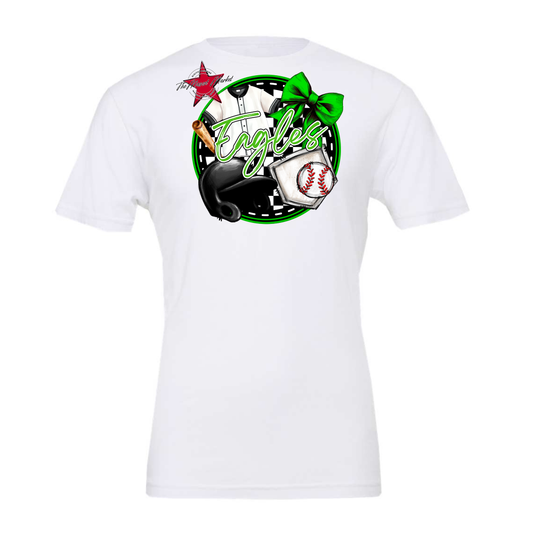 Eagles Circle Baseball Design-Bright Green