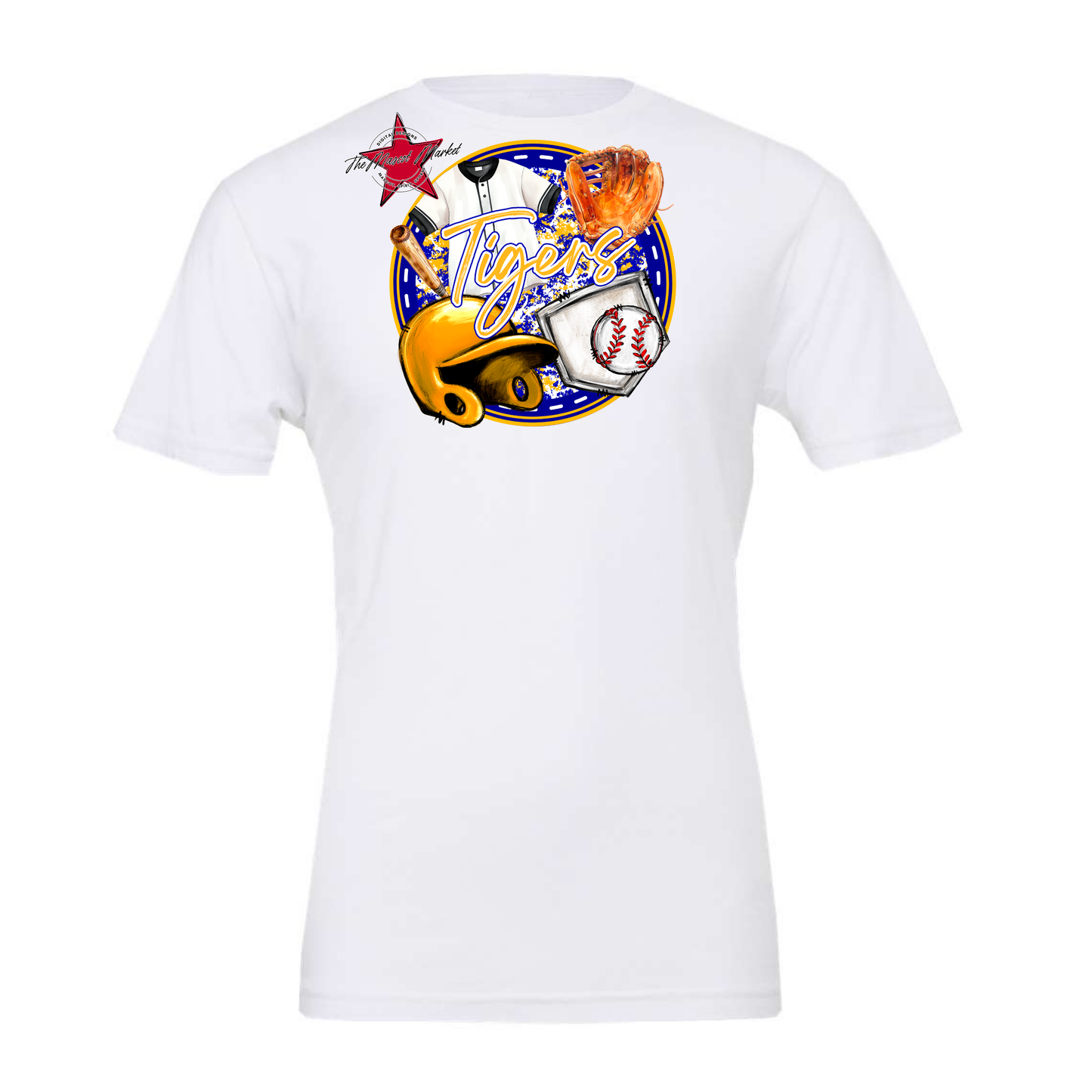 Tigers Circle Baseball Design-Blue-Yellow