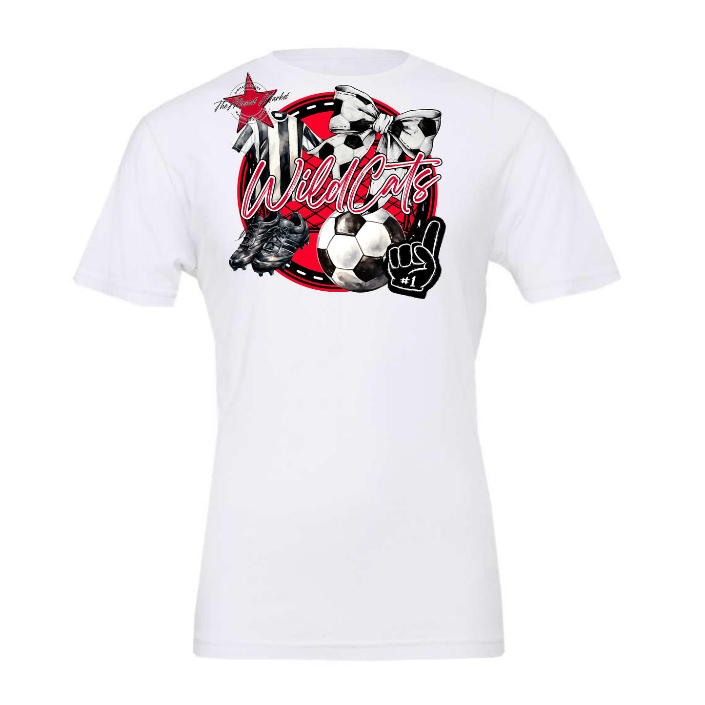 Wildcats Circle Soccer Design-Red