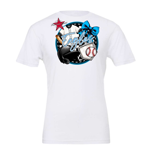 Eagles Circle Baseball Design-Carolina Blue