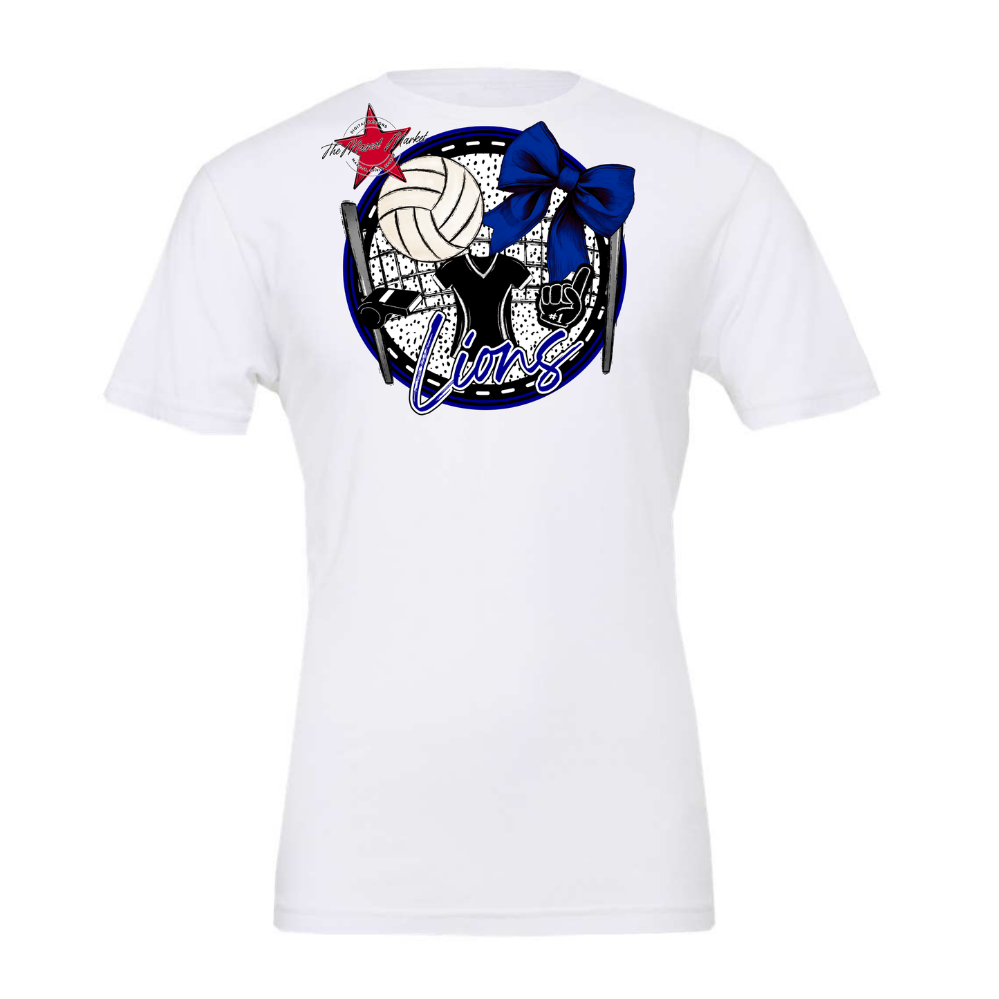 Lions Circle Volleyball Design-Blue