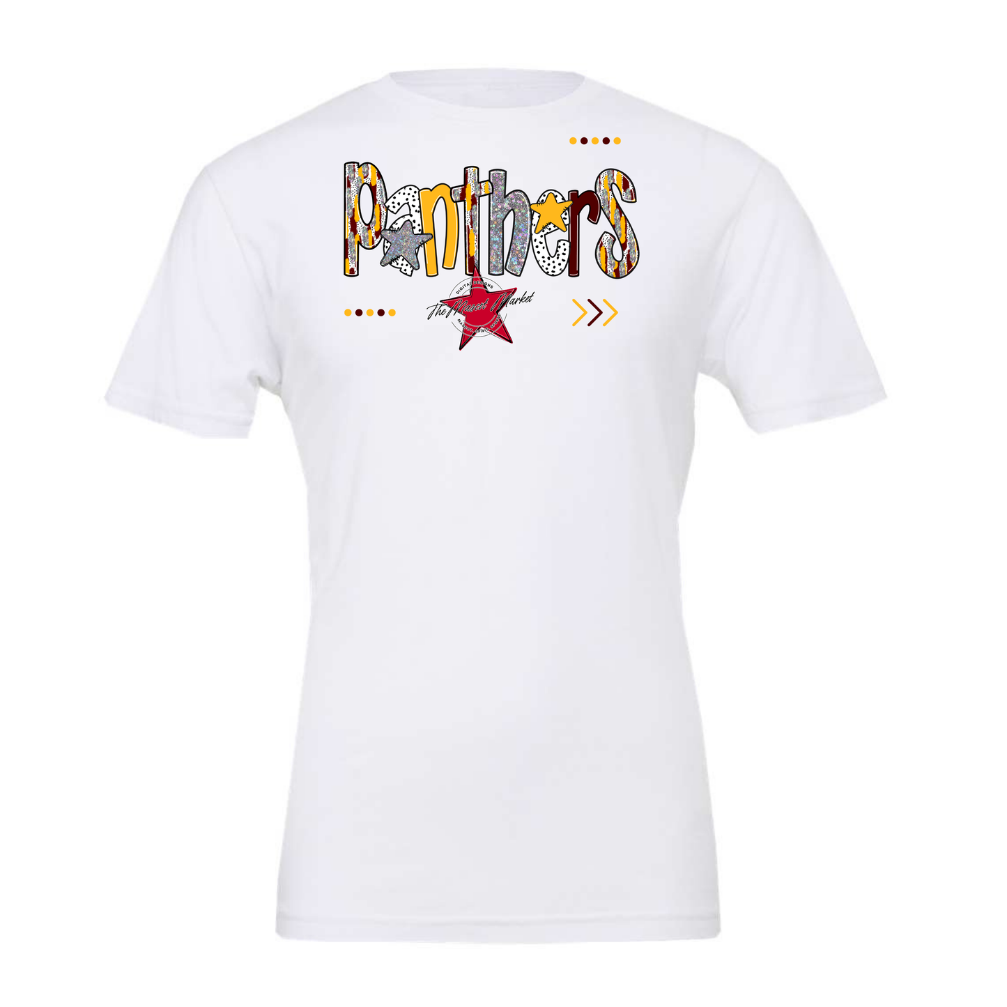 Panthers Brushstroke Alpha w Arrows-Maroon-Yellow