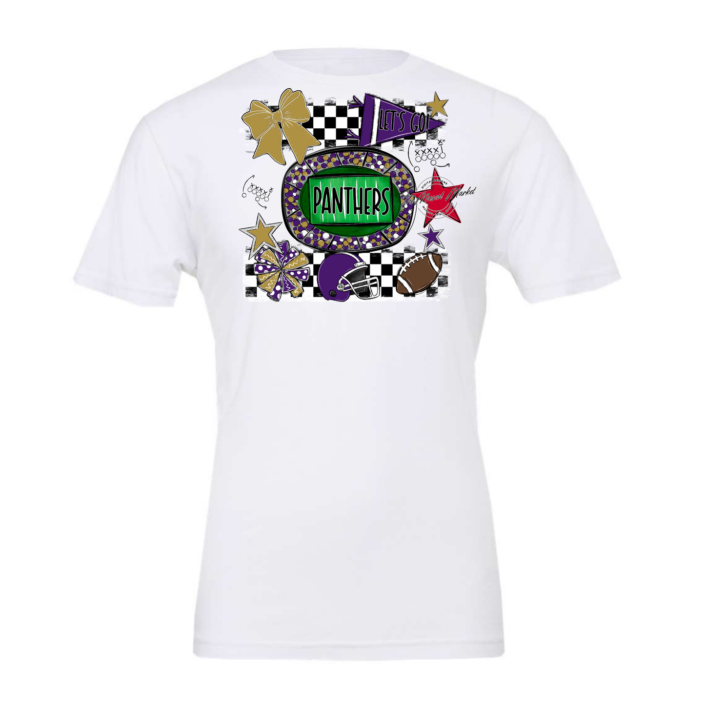 Panthers Checkers Spirit Design-Purple-Gold