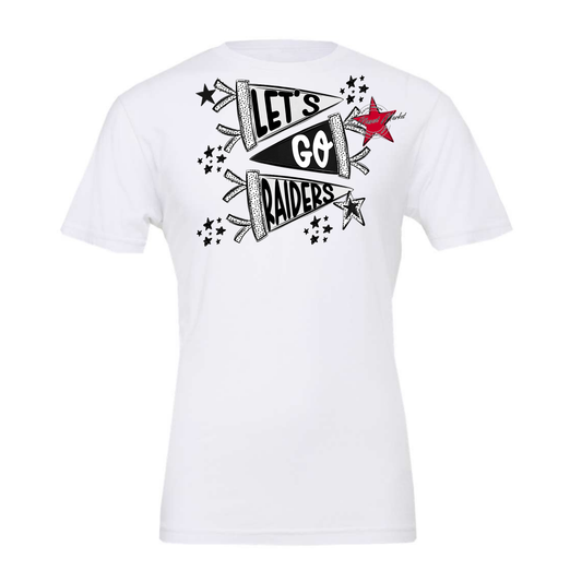 Raiders Let's Go Flag Design-Black & White