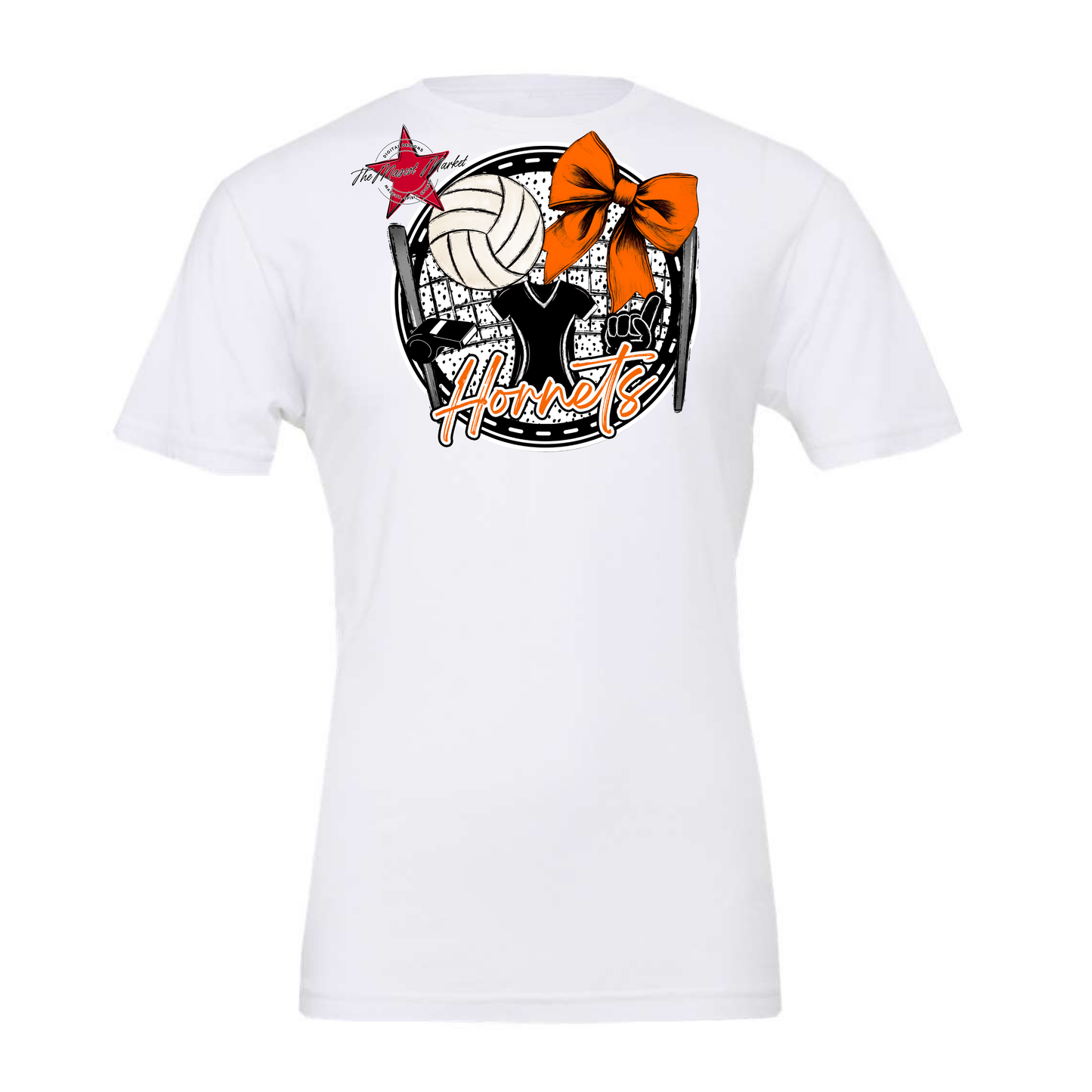 Hornets Circle Volleyball Design-Orange